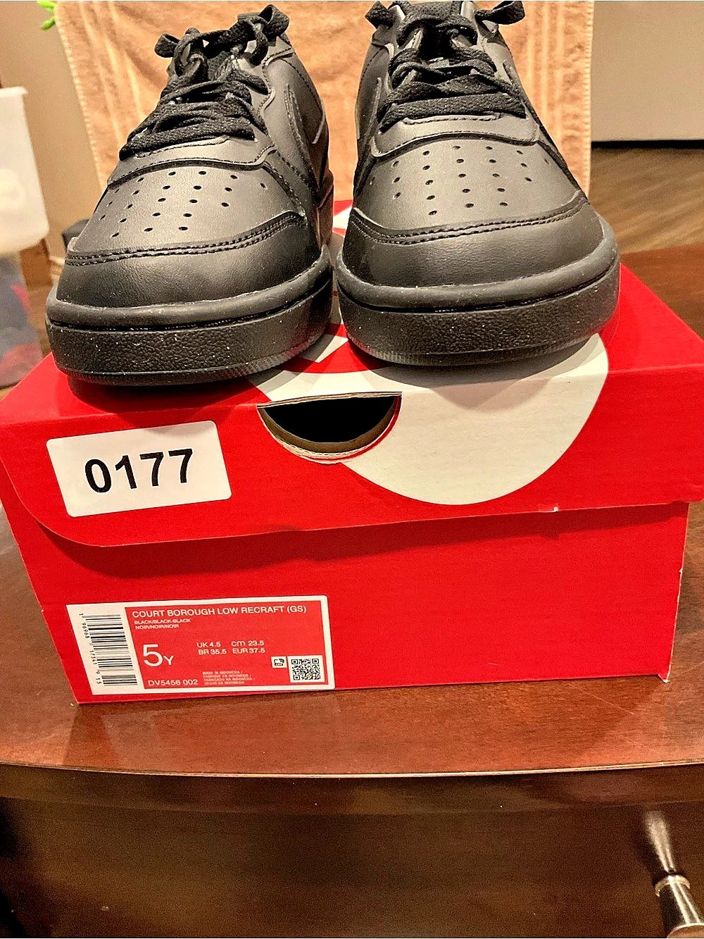 Nike Court Borough Low Recraft (GS) Black Sneakers Boys US 5Y Like New